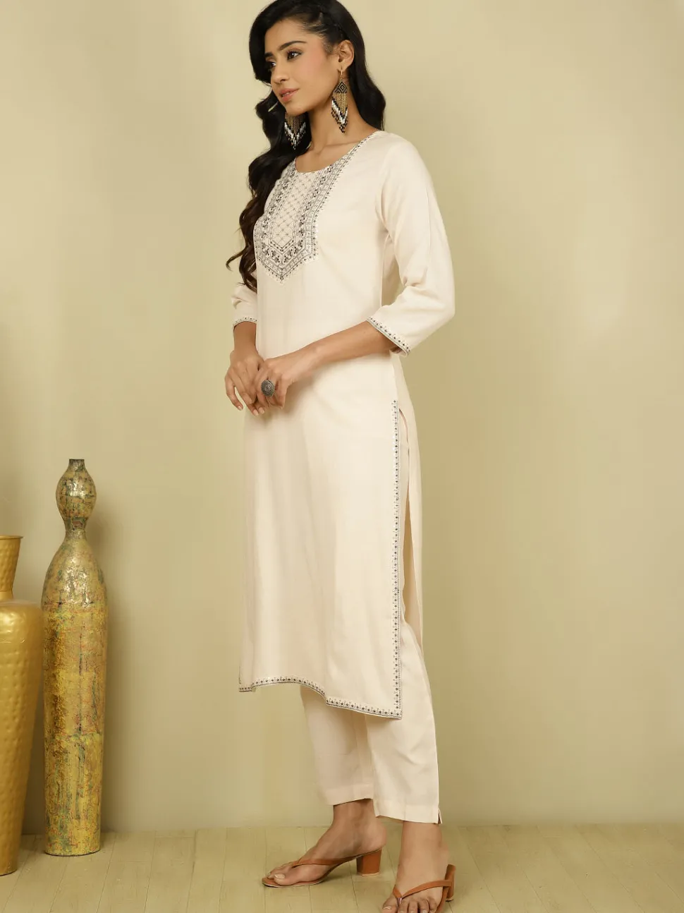 beige_embroidered_festive_suit_set_2.webp Jaipur Kurti Embroidered Festive Suit Set