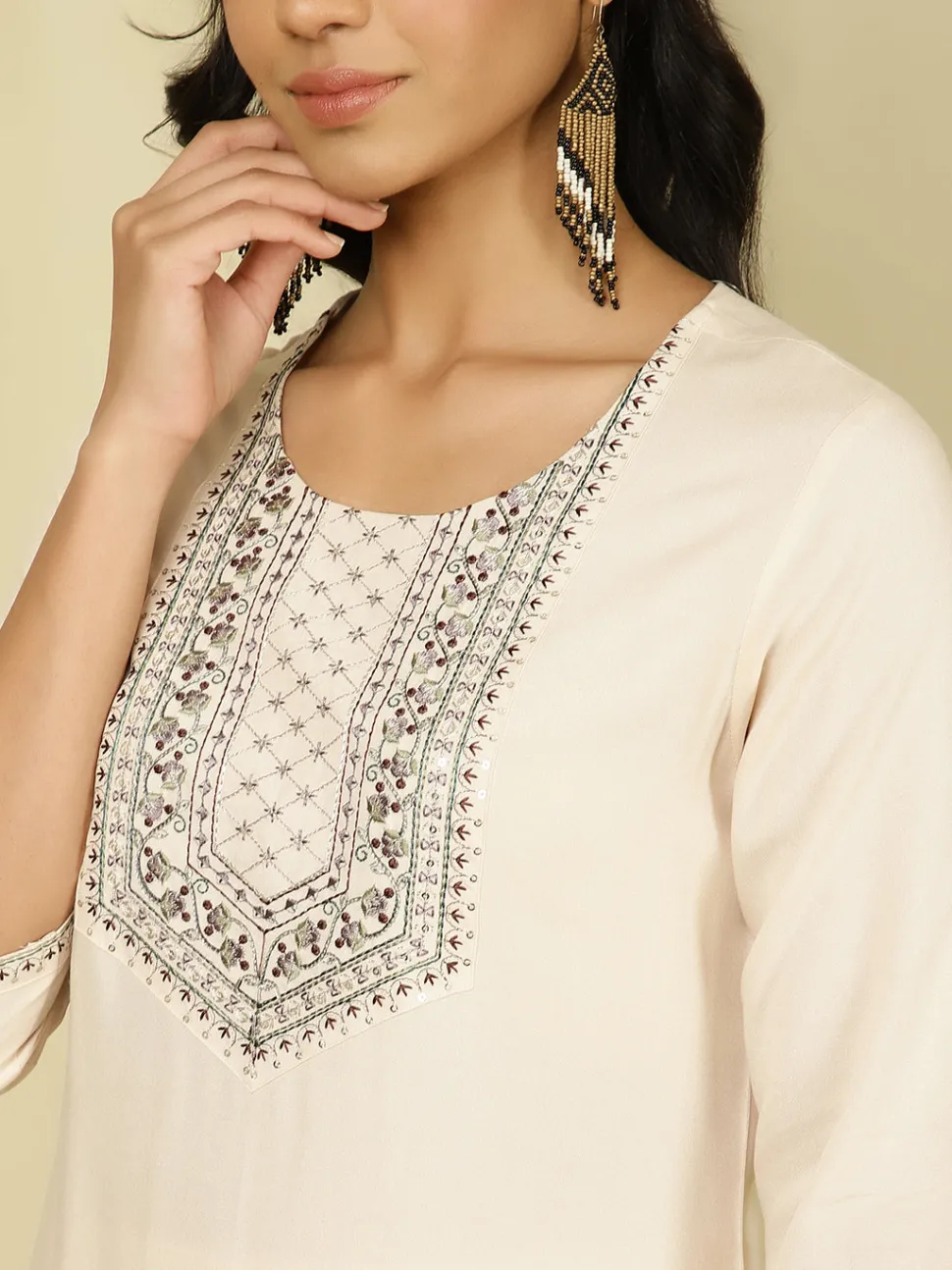 beige_embroidered_festive_suit_set_3.webp Jaipur Kurti Embroidered Festive Suit Set