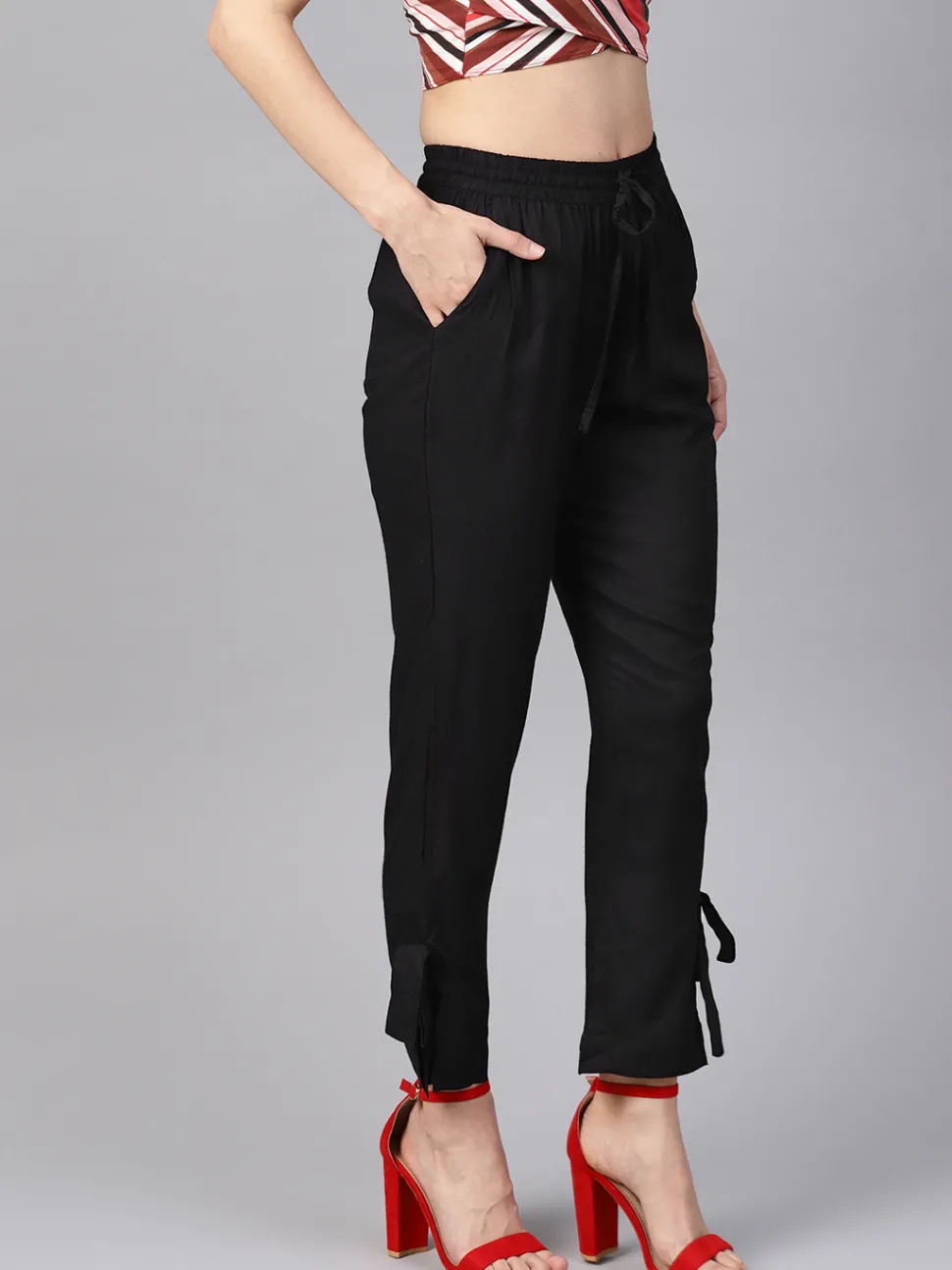 Jaipur Kurti Side Bow Regular Pants