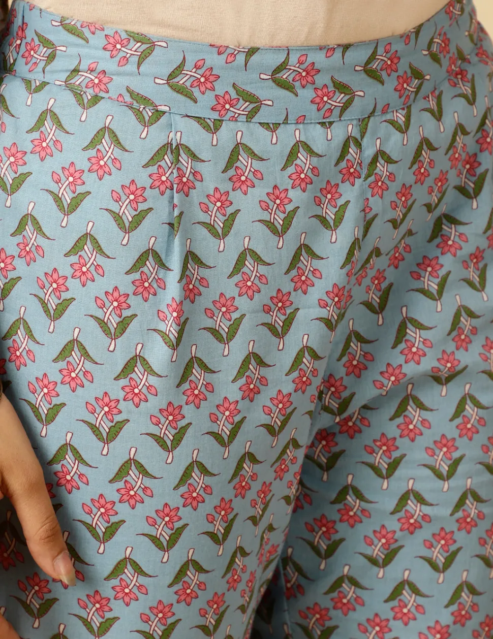 blue_ethnic_print_anarkali_kurta_with_pants_and_dupatta_6.webp Jaipur Kurti Ethnic Print Anarkali Kurta With Pants And Dupatta