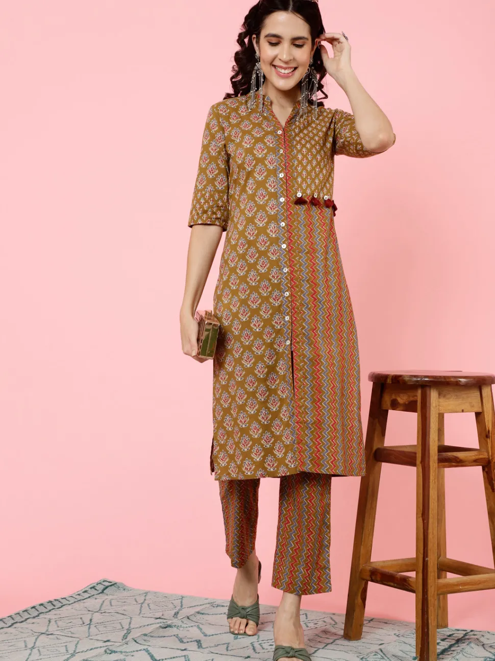 Jaipur Kurti Ethnic Printed Straight Kurta With Pants