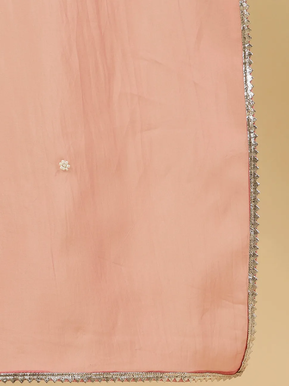 Jaipur Kurti Embellished Pure Jacquard Silk Straight Kurta With Pants And Organza Dupatta