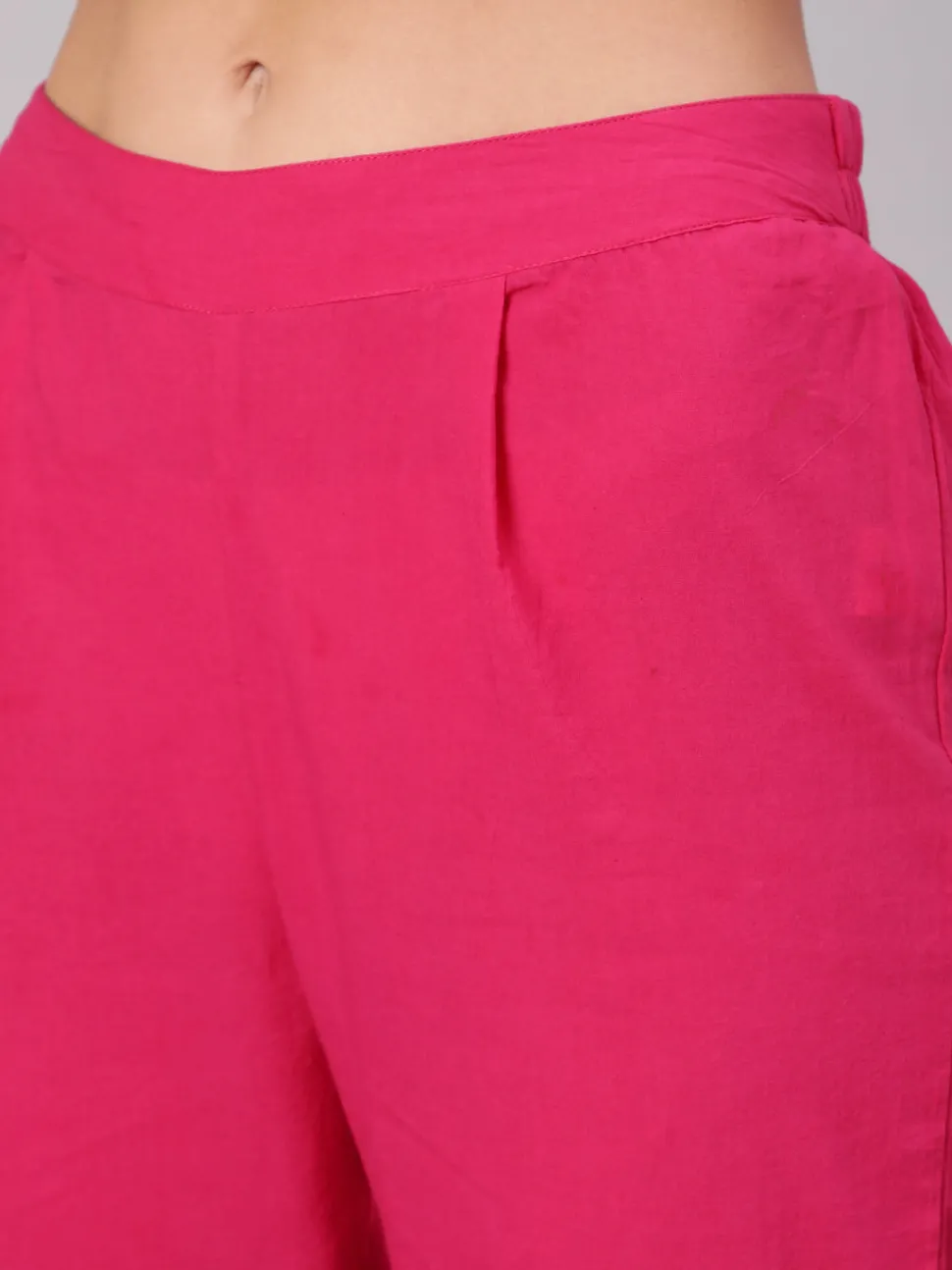 Jaipur Kurti Embellished And Pink Floral Printed Anarkali Kurta With Pants and Dupatta