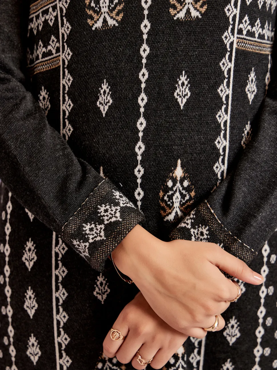 ethnic_motif_printed_black_woolen_kurta_set_4.webp Jaipur Kurti Ethnic Motif Printed Black Woolen Kurta Set