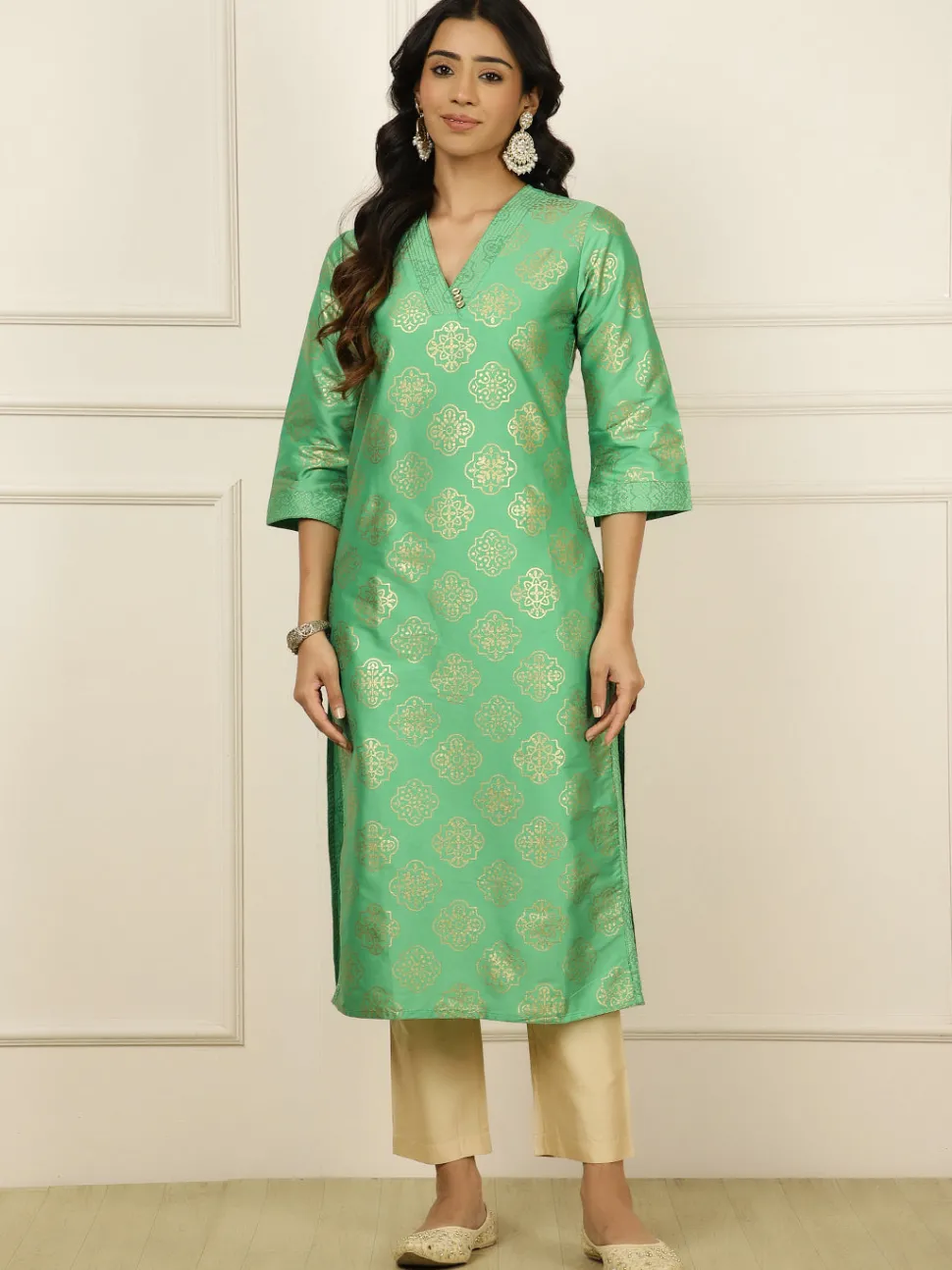 Jaipur Kurti Ethnic Printed Straight Kurta