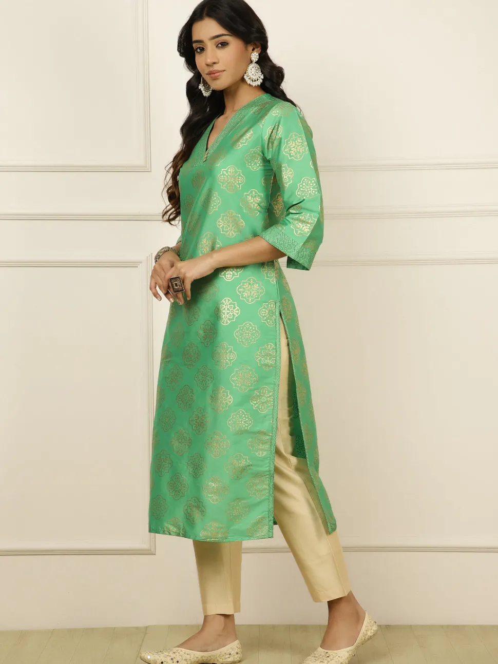 Jaipur Kurti Ethnic Printed Straight Kurta