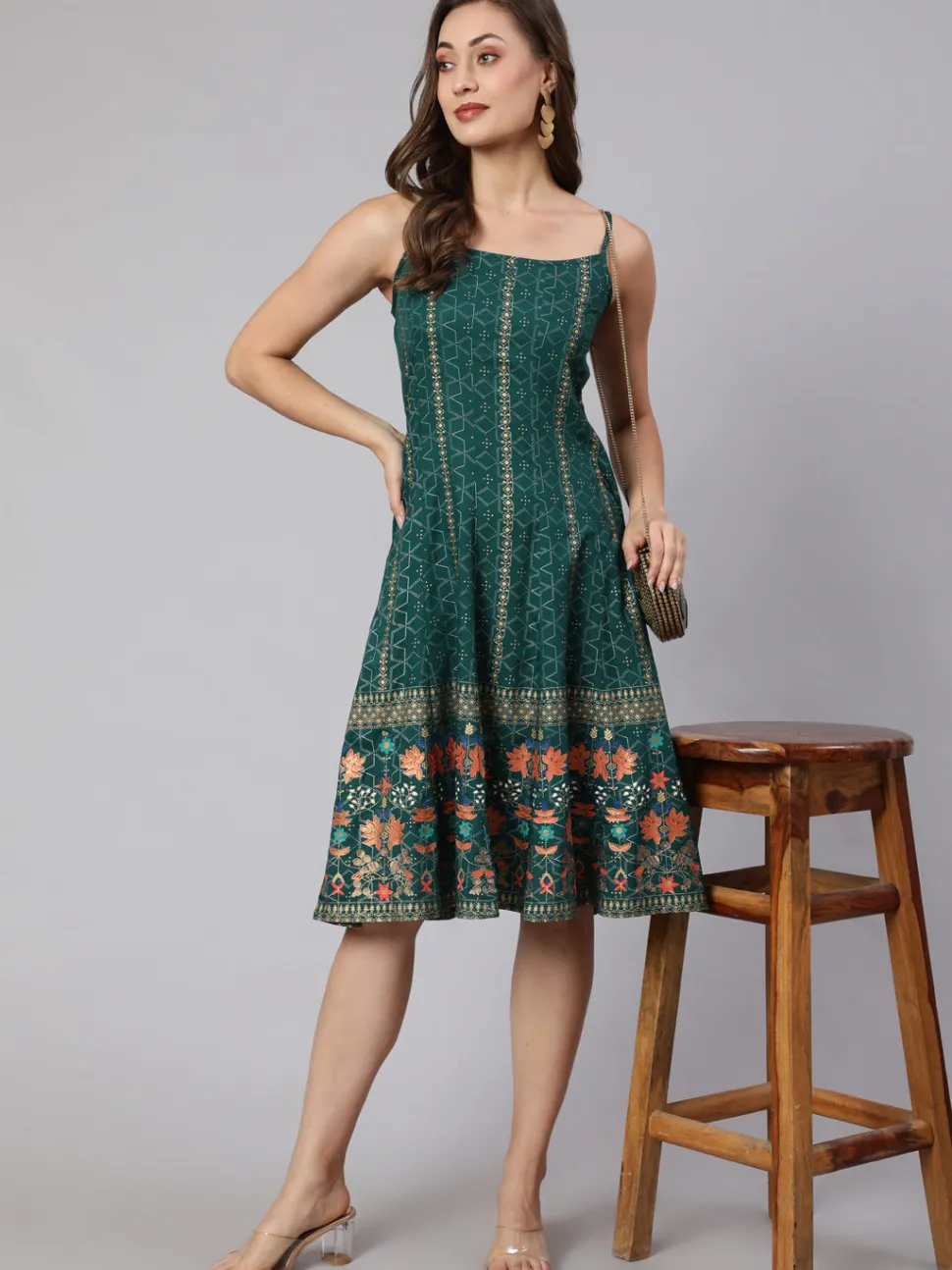 Jaipur Kurti Printed Strappy Dress