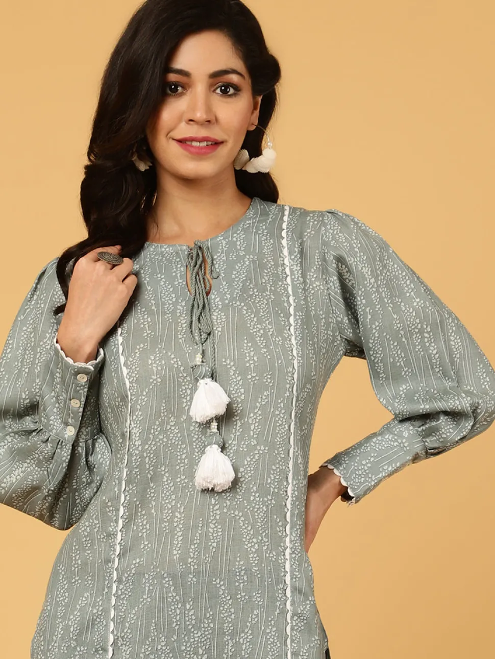 Jaipur Kurti Abstract Printed Straight Kurta With Pants