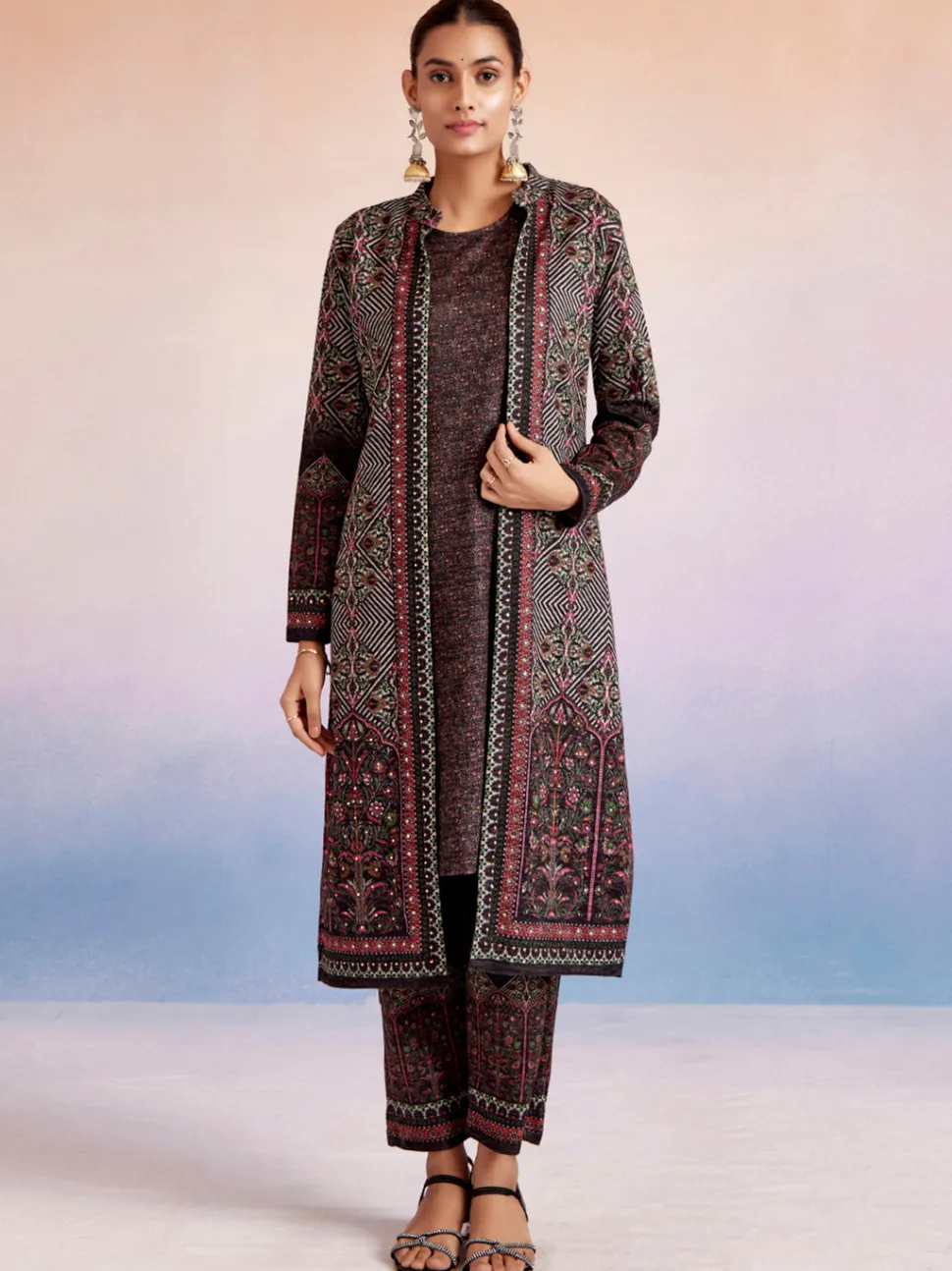 Jaipur Kurti Woolen Ethnic Printed Co-ord Set