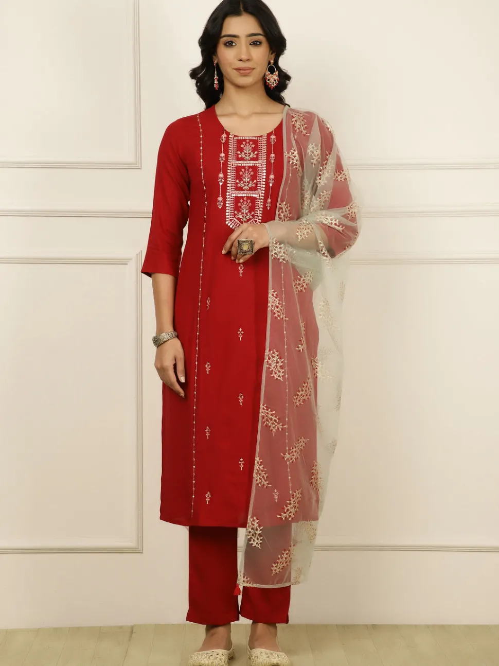 Jaipur Kurti Embroidered Suit Set