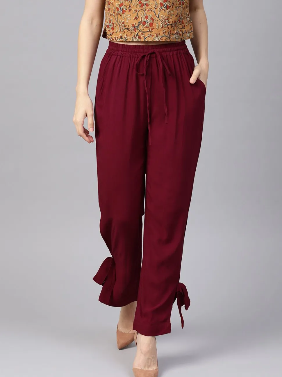 Jaipur Kurti Side Bow Regular Pants