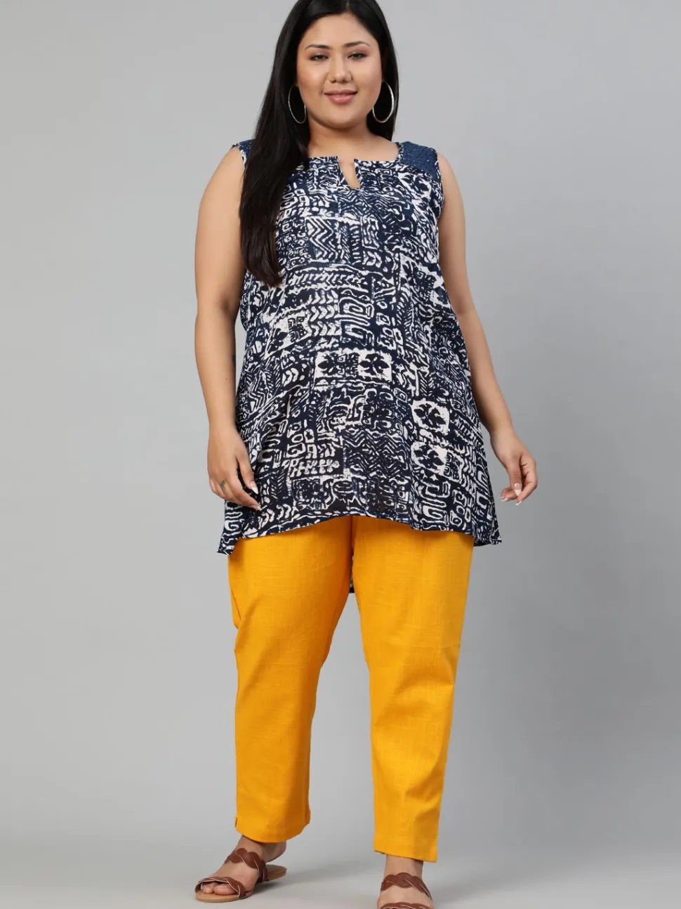 Jaipur Kurti Plus Size Ethnic Wear Cotton Slub Pants