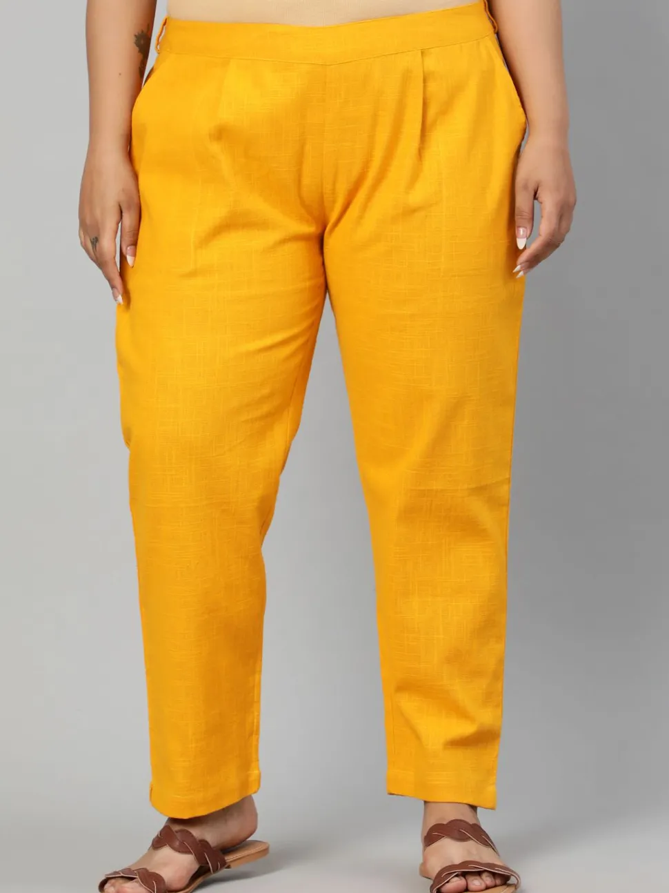 Jaipur Kurti Plus Size Ethnic Wear Cotton Slub Pants