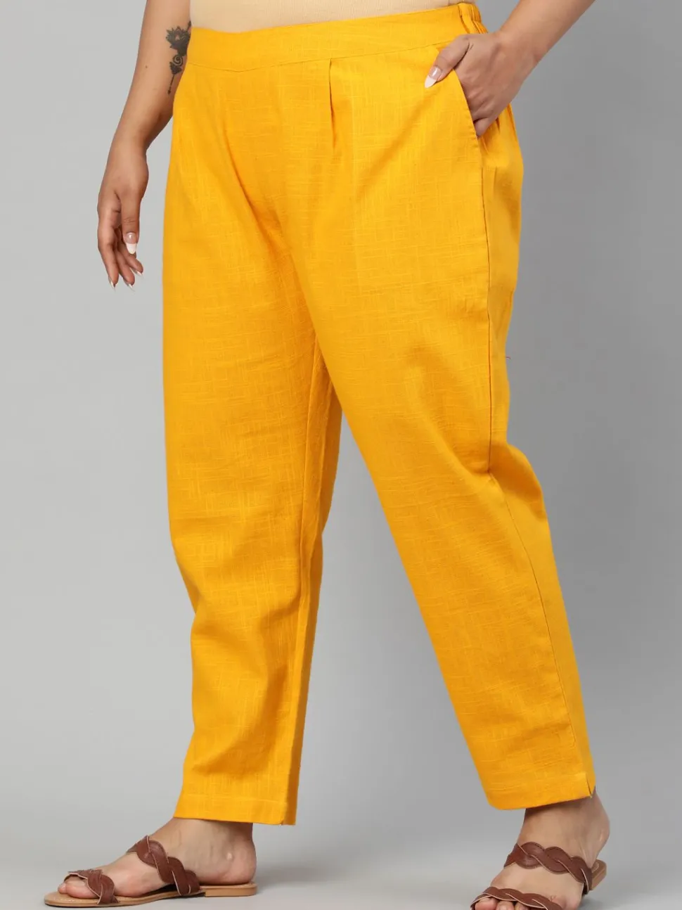 Jaipur Kurti Plus Size Ethnic Wear Cotton Slub Pants