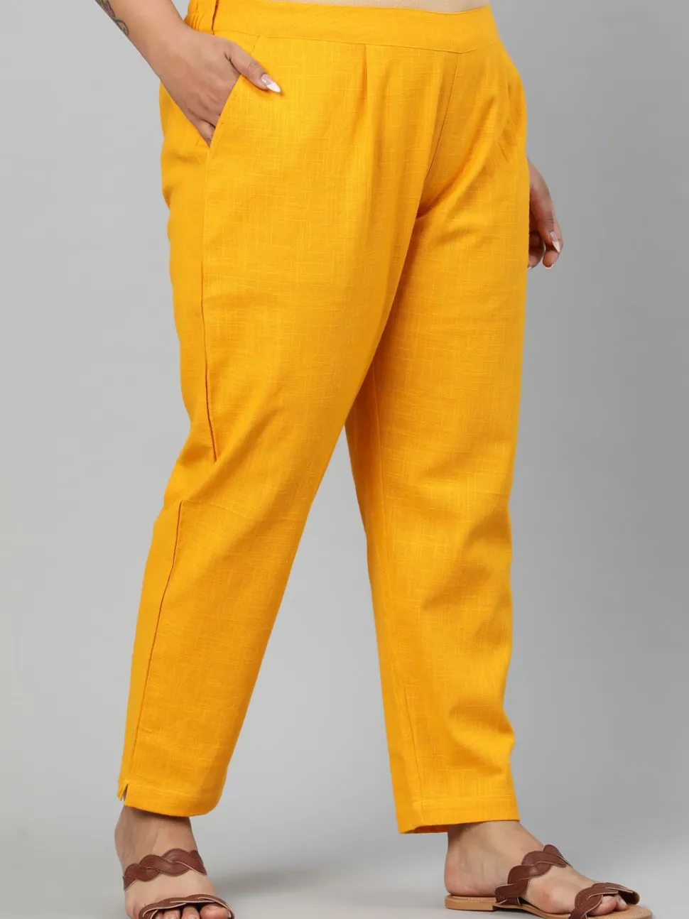 Jaipur Kurti Plus Size Ethnic Wear Cotton Slub Pants