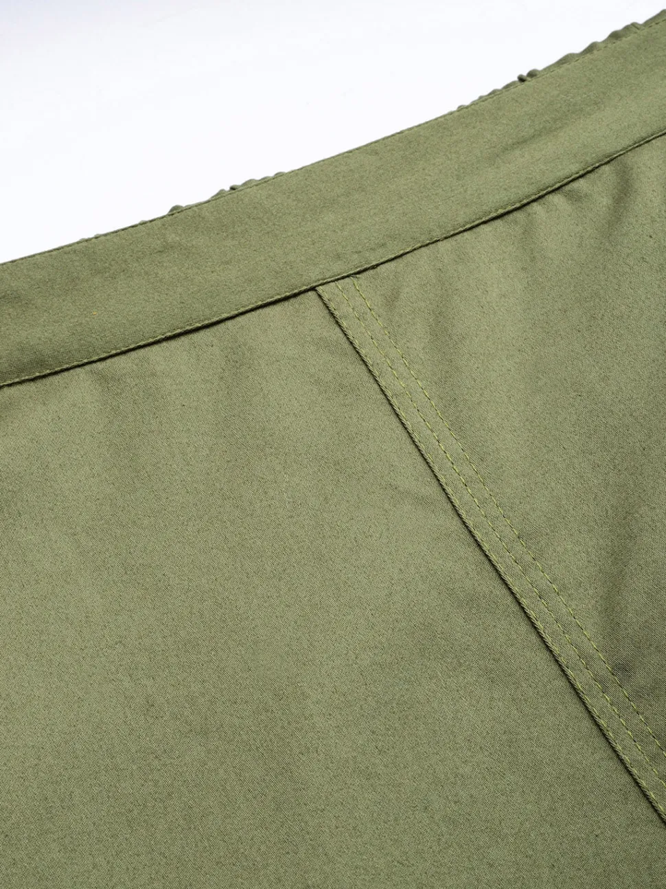olive_green_solid_cotton_lycra_pants_3.webp Jaipur Kurti Olive Green Solid Cotton Lycra Pants