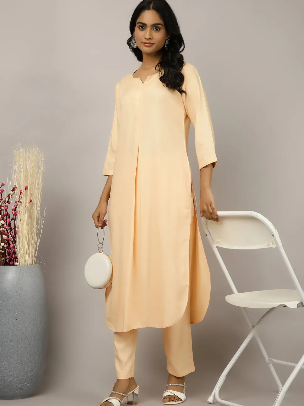 Jaipur Kurti Pleated Straight Kurta With Pants