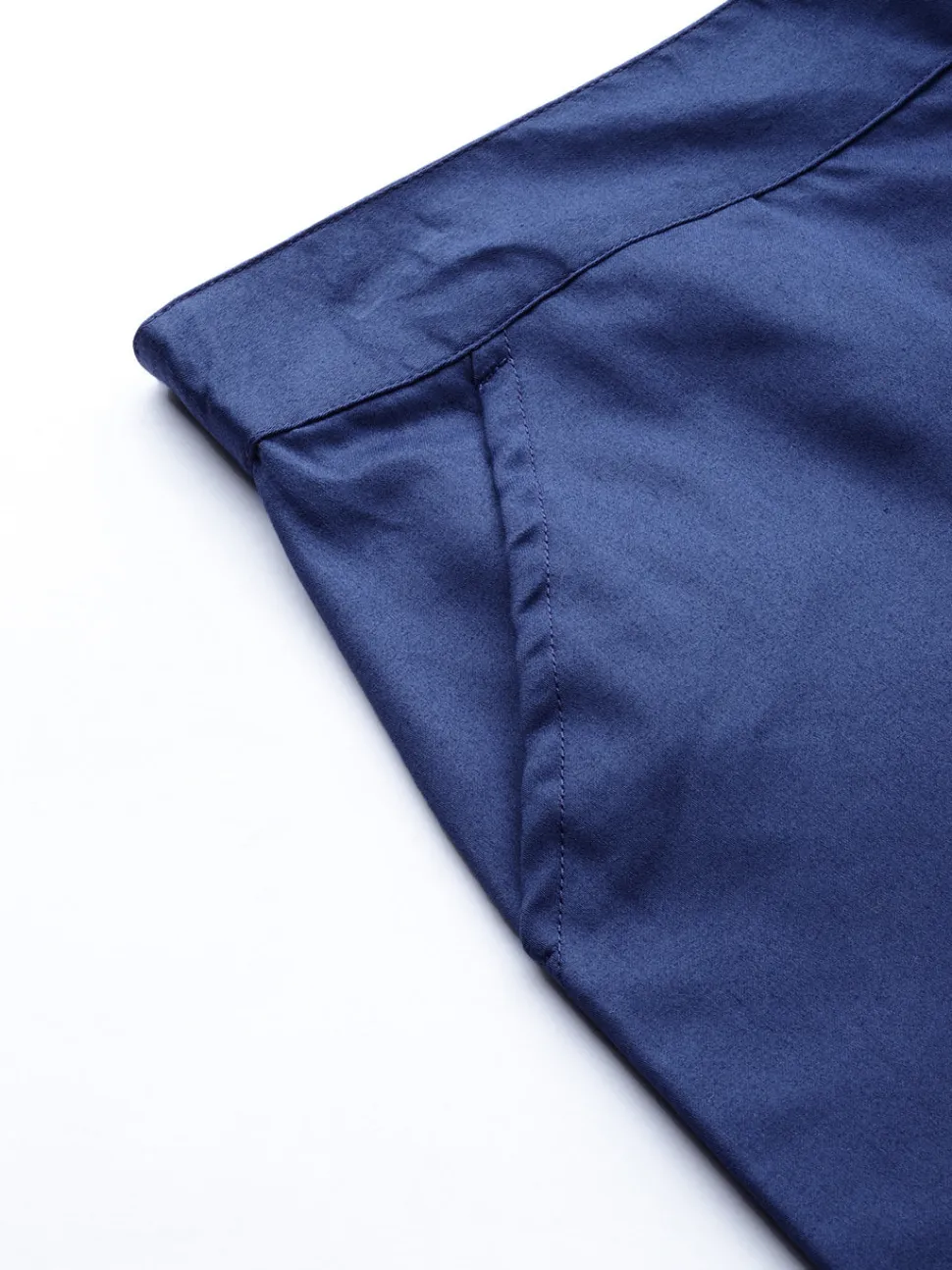 Jaipur Kurti Persian Blue Solid Cotton Lycra Pants