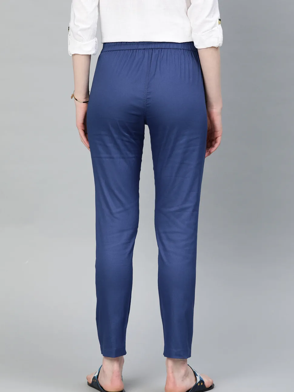 persian_blue_solid_cotton_lycra_pants_4.webp Jaipur Kurti Persian Blue Solid Cotton Lycra Pants