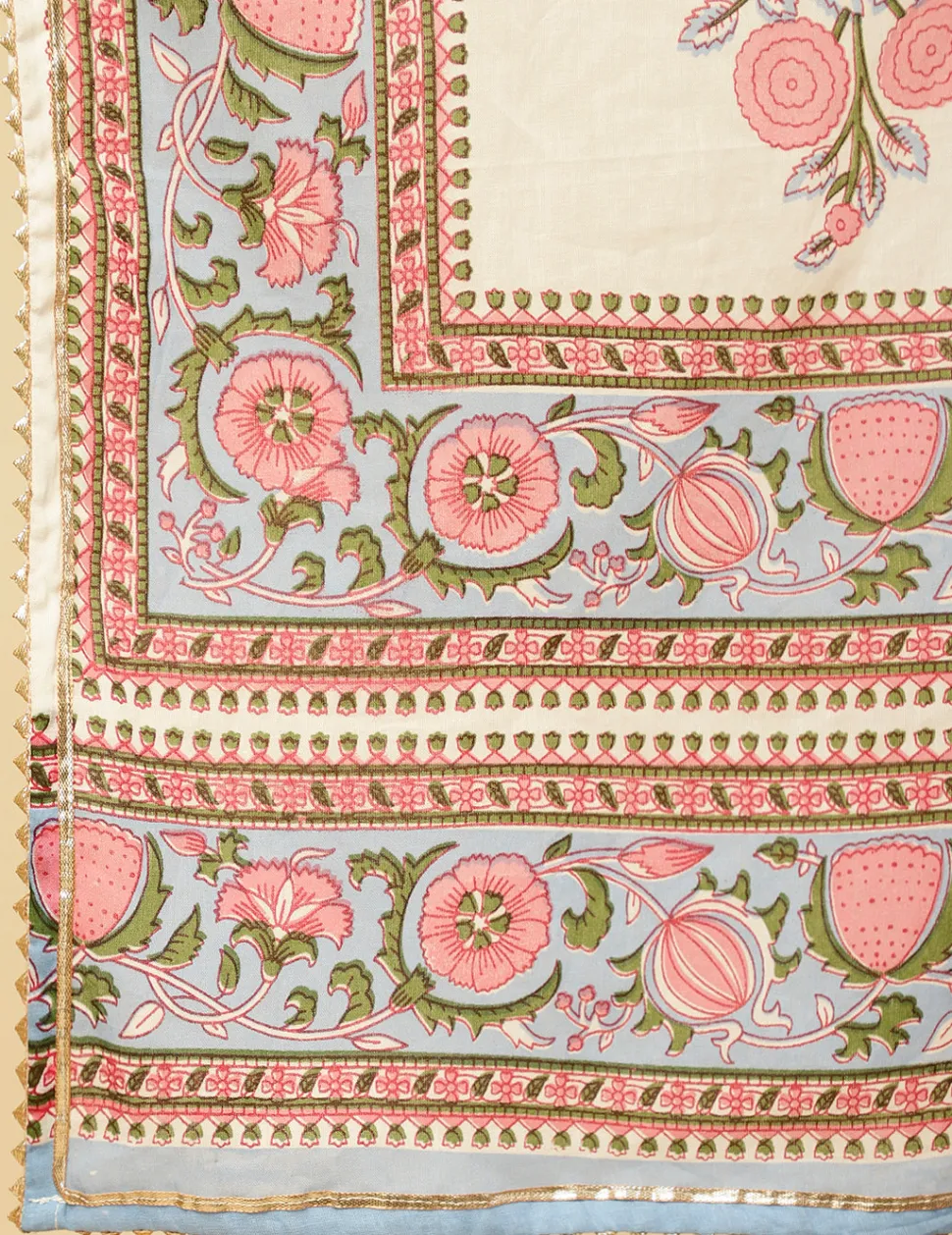 Jaipur Kurti Plus Size Ethnic Print Anarkali Kurta With Pants And Dupatta