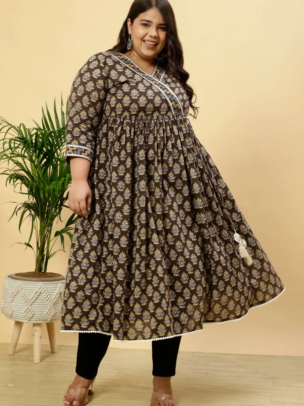 plus_size_charcoal_grey_ethnic_printed_anarkali_kurta_3.webp Jaipur Kurti Plus Size Charcoal Grey Ethnic Printed Anarkali Kurta