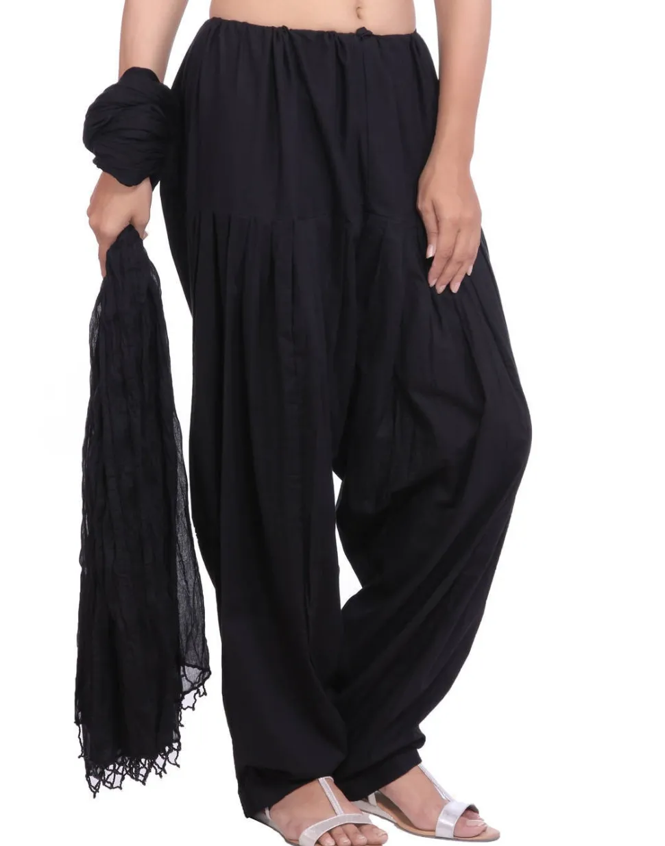 Jaipur Kurti Pure Cotton Black Patiala Salwar and Dupatta Set