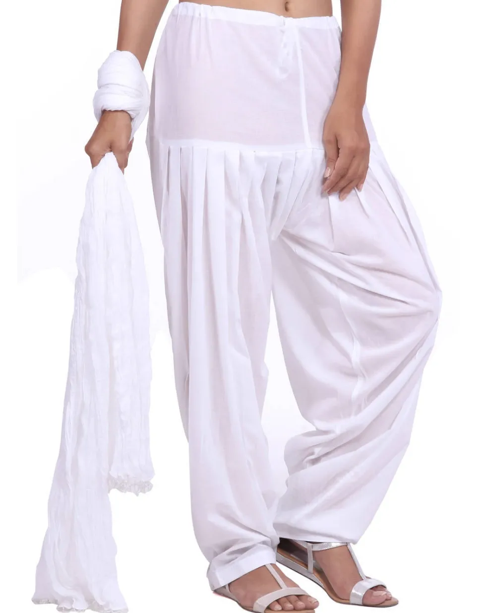 Jaipur Kurti Pure Cotton White Patiala Salwar and Dupatta Set