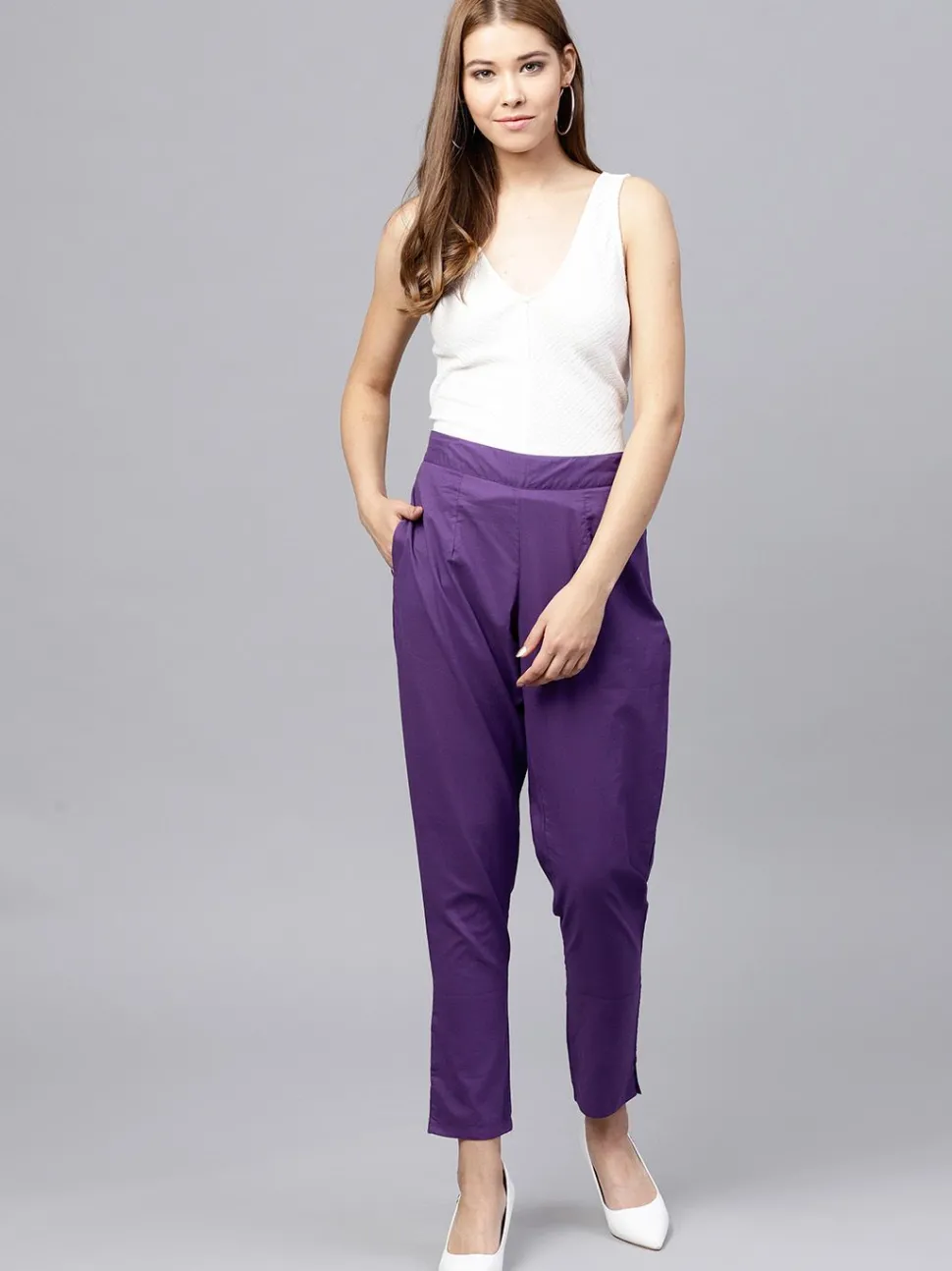 Jaipur Kurti Cotton Cambric Solid Pants