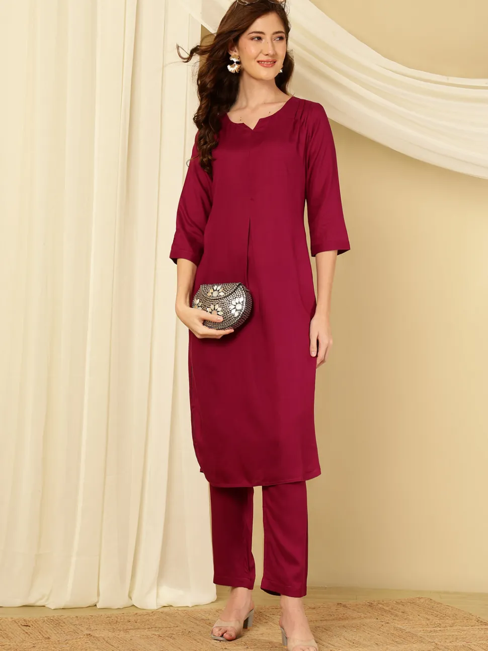 Jaipur Kurti Pleated Straight Kurta With Pants