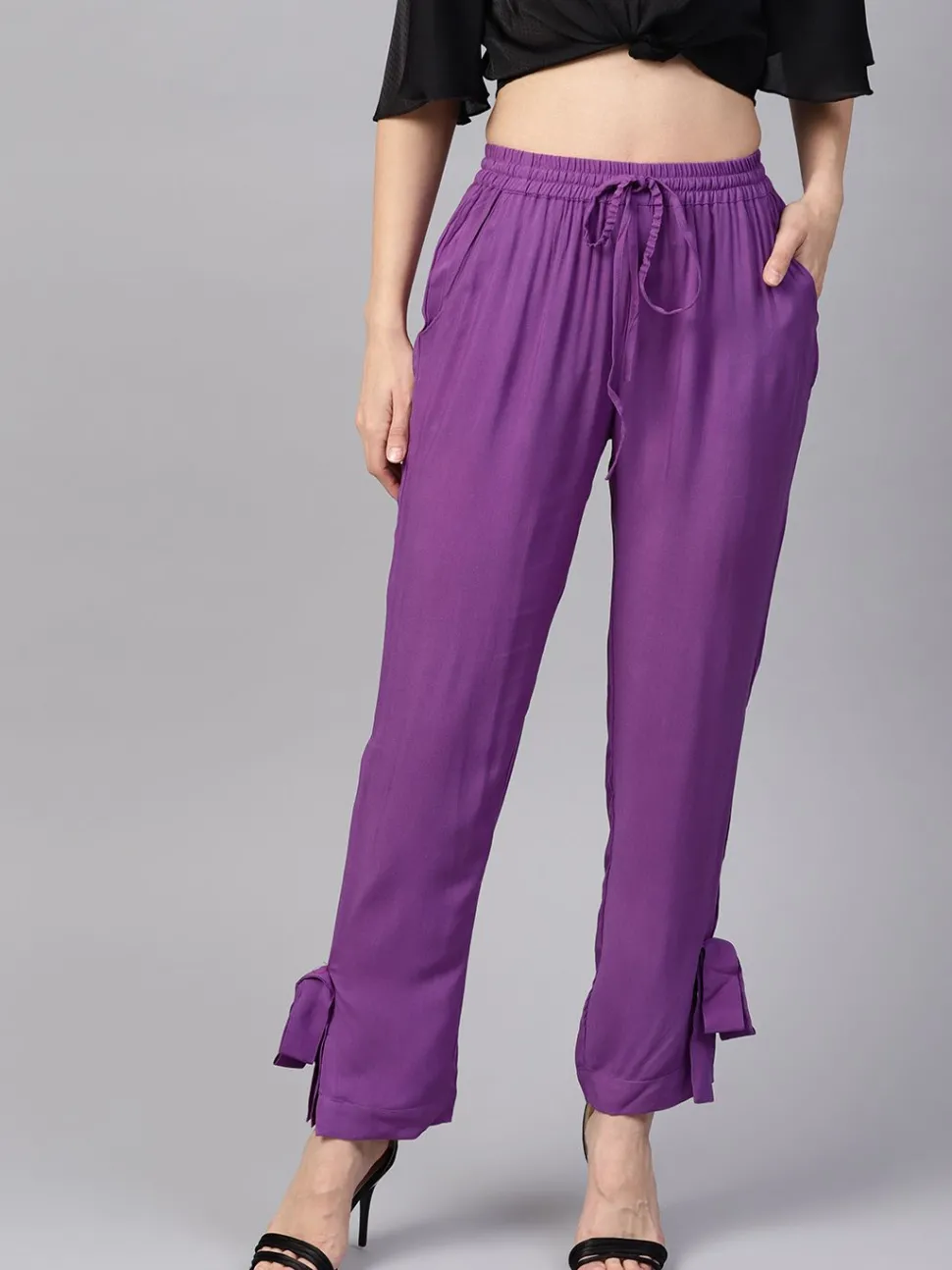 Jaipur Kurti Side Bow Regular Pants