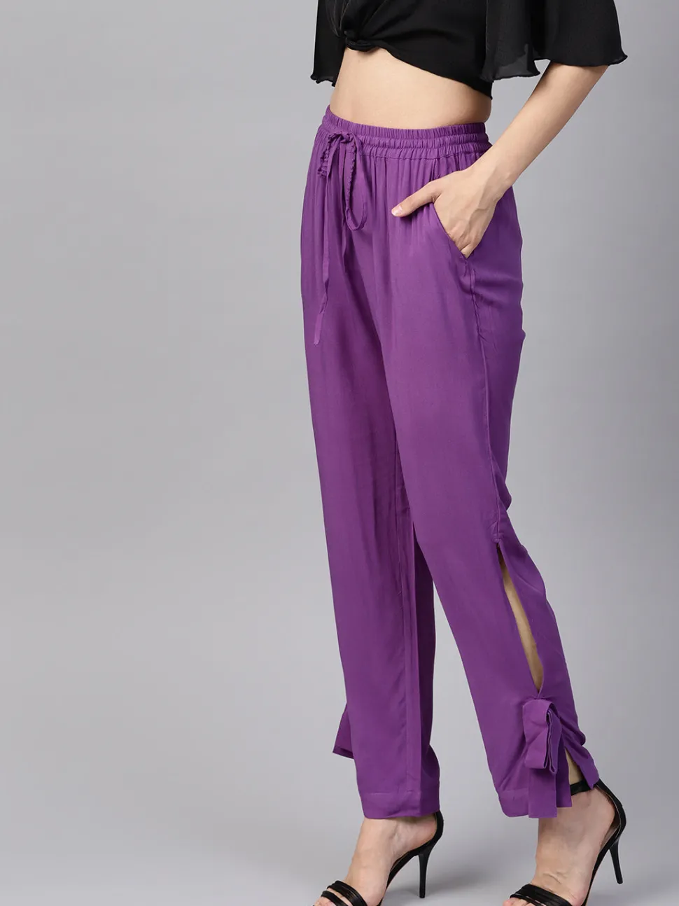 Jaipur Kurti Side Bow Regular Pants