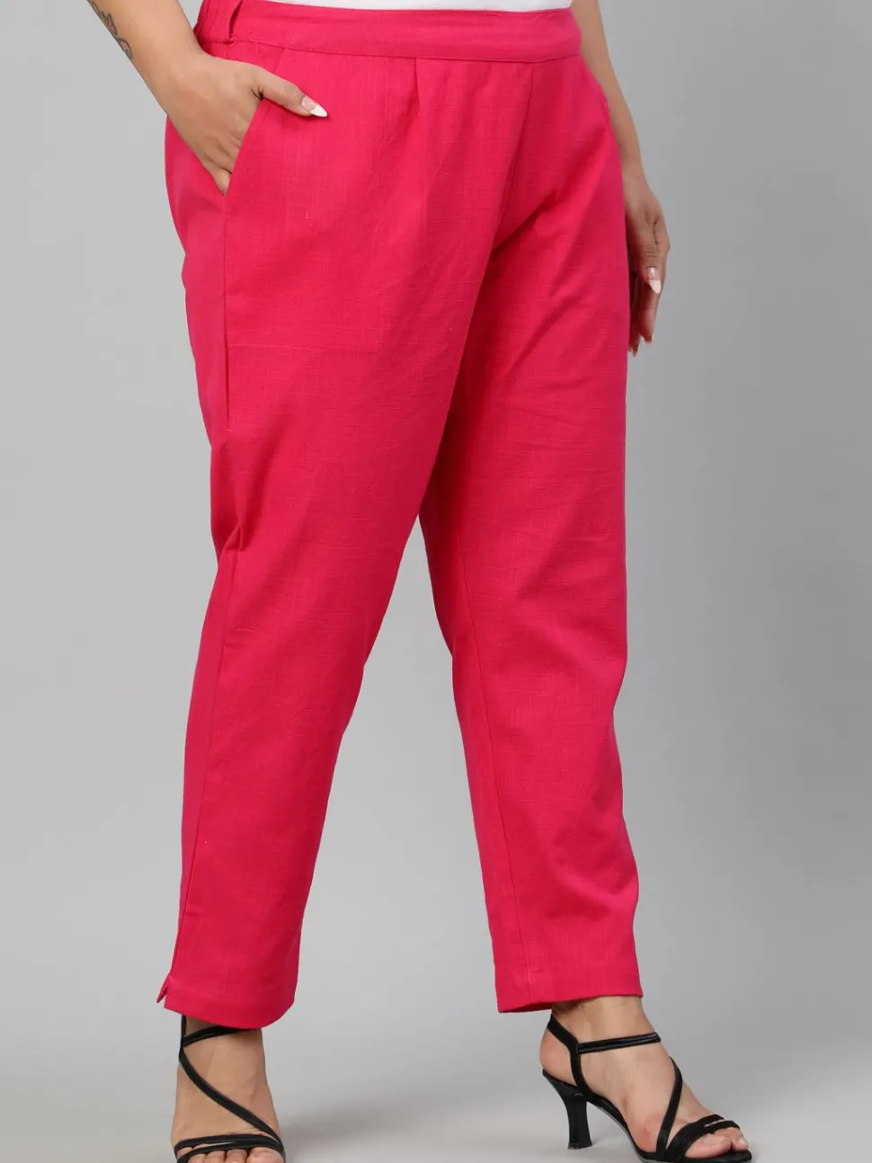 Jaipur Kurti Rani Plus Size Ethnic Wear Cotton Slub Pants