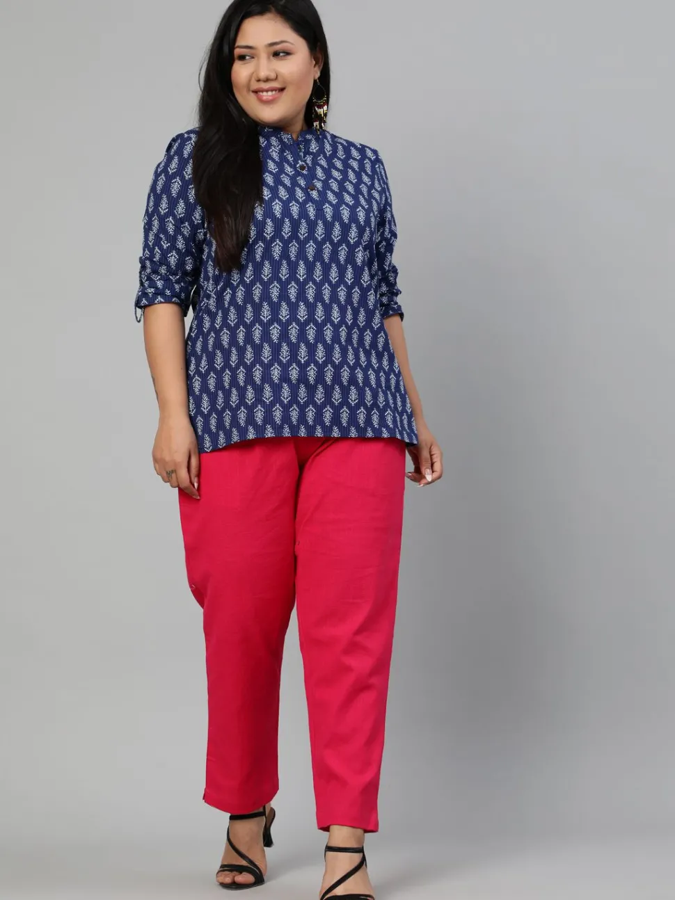 Jaipur Kurti Rani Plus Size Ethnic Wear Cotton Slub Pants