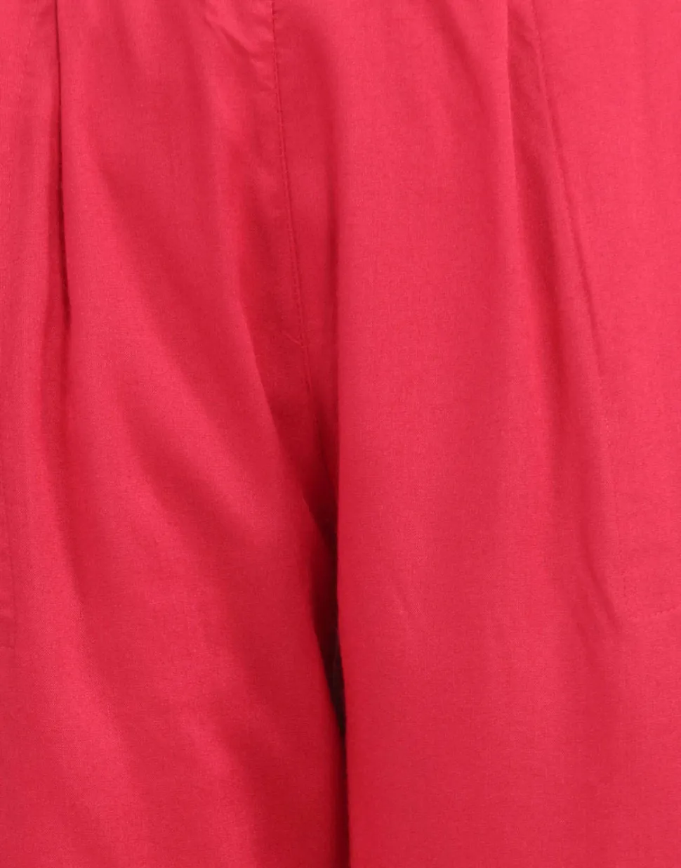 Jaipur Kurti Red Solid Rayon Palazzo