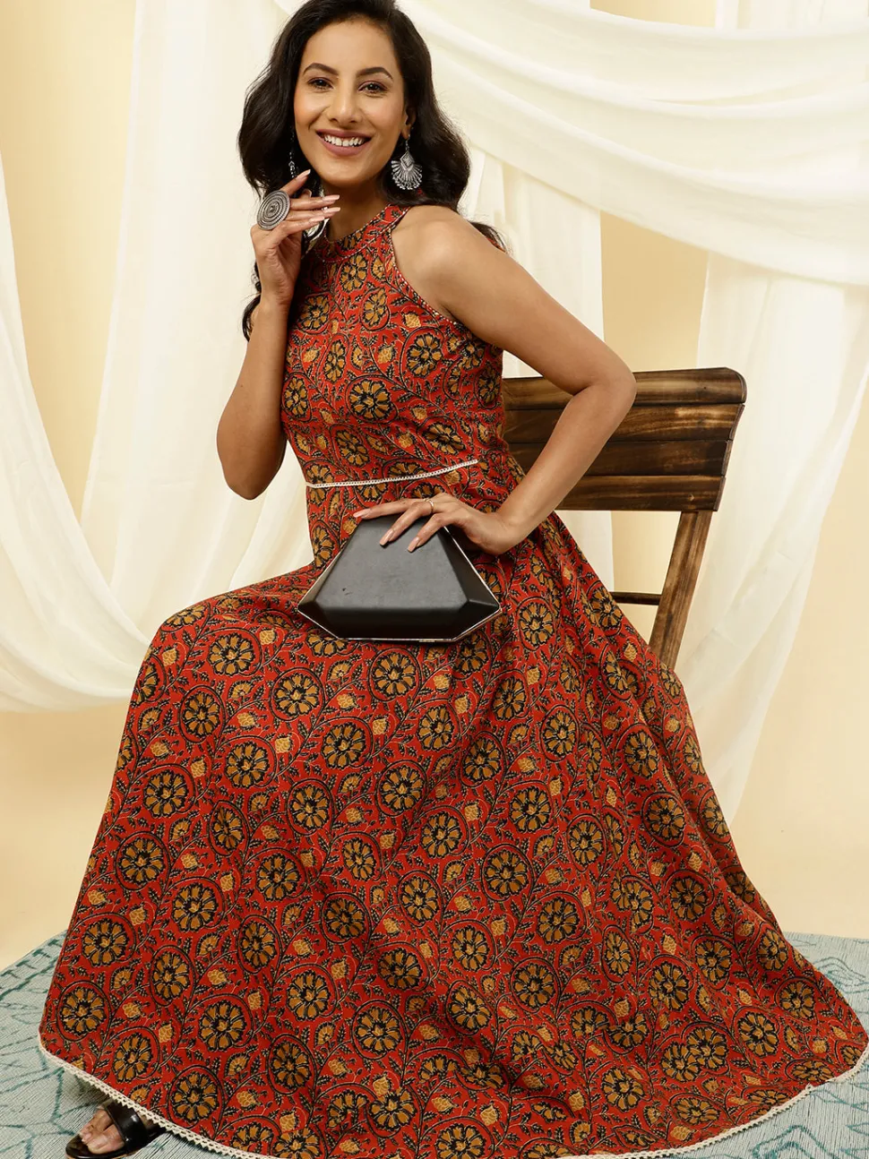 Jaipur Kurti Ethnic Printed Cotton Dress