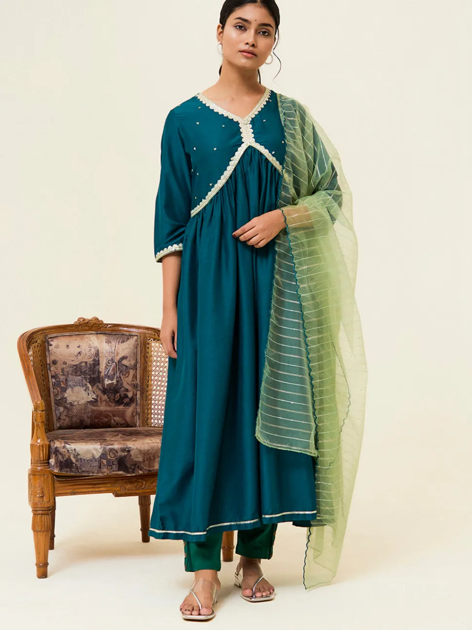 Jaipur Kurti Embroidered Festive Suit Set