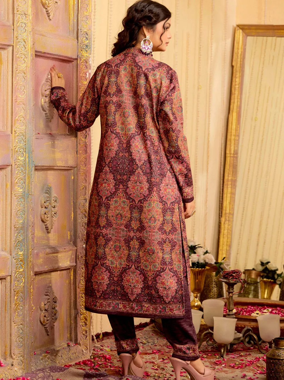 Jaipur Kurti Color Woolen Ethnic Printed Co-ord Set